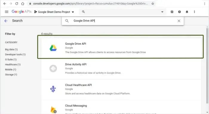 Google drive API